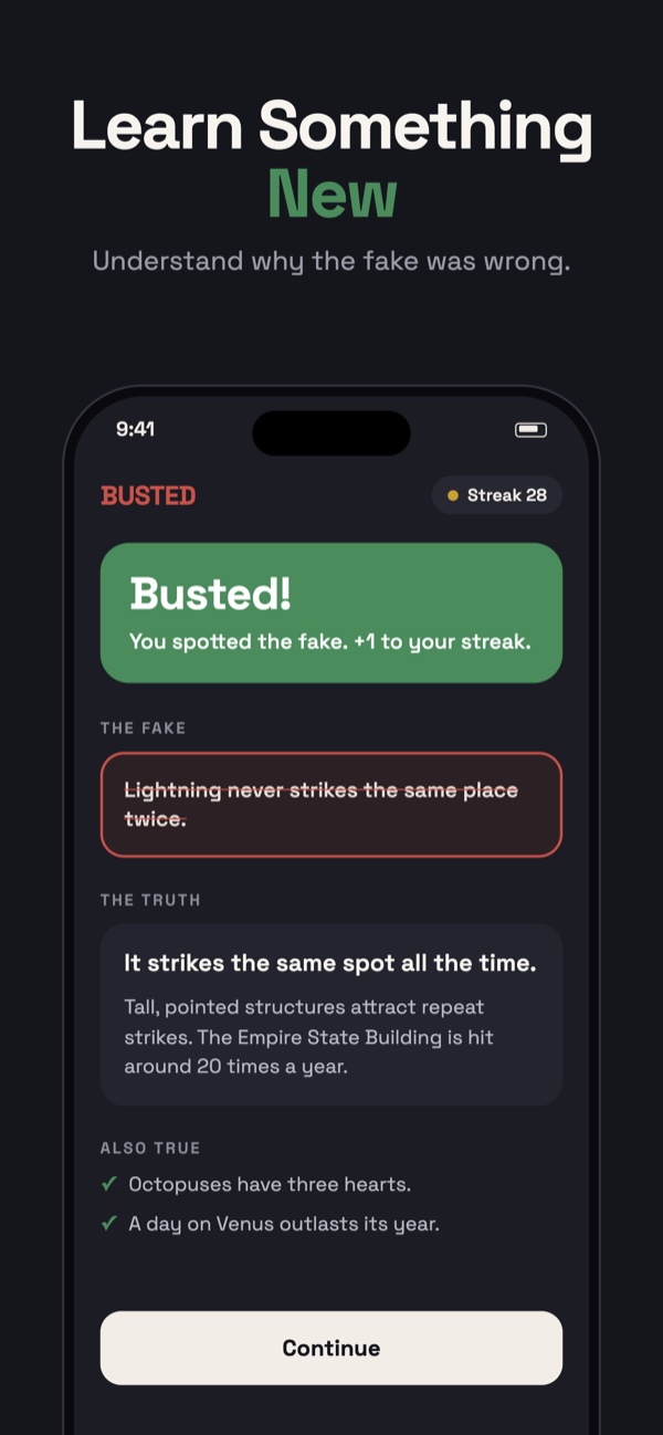 Busted screenshot: Learn something new